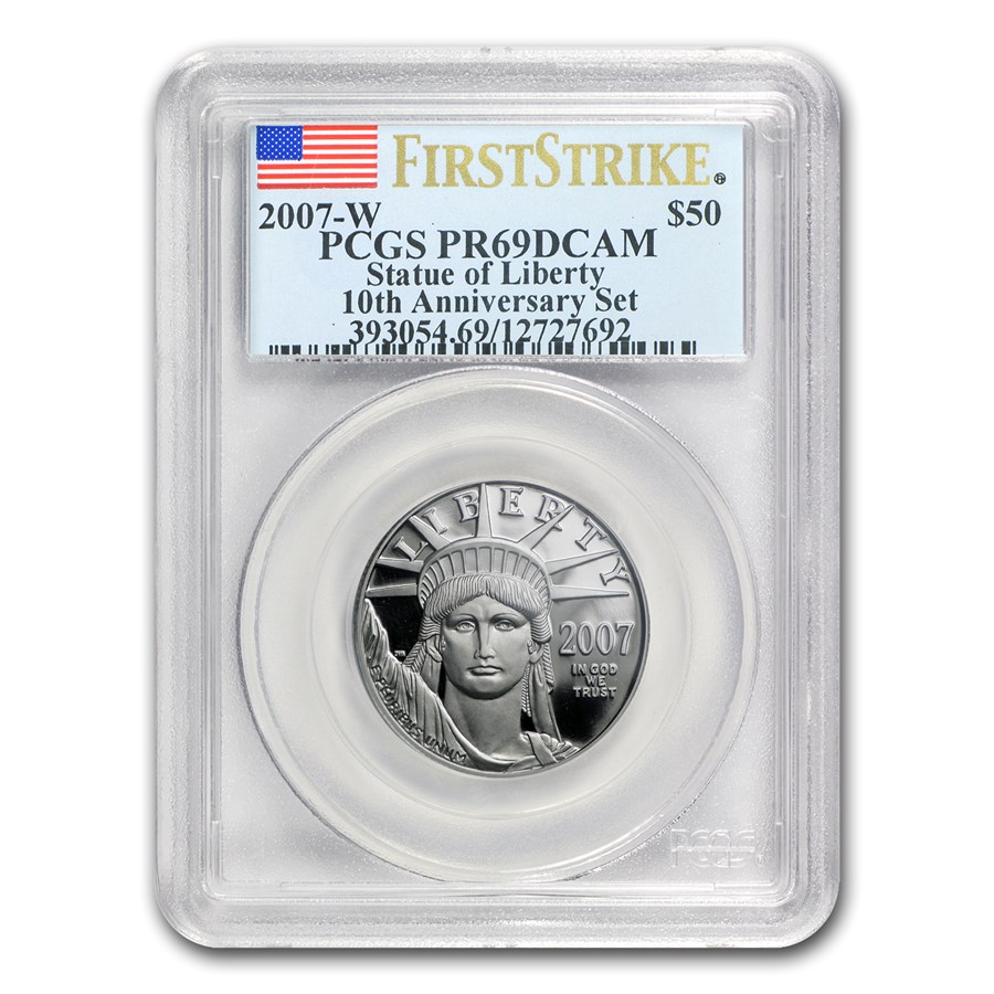 2007-W 1/2 oz Proof Platinum Eagle PR-69 PCGS (FS, 10th Anniv)