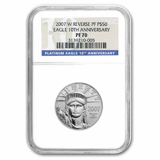 2007-W 1/2 oz Reverse Proof Platinum Eagle PF-70 NGC (10th Anniv) 2007-W 1/2 oz Reverse Proof Platinum Eagle PF-70 NGC (10th Anniv)