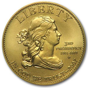 2007-W 1/2 oz Uncirculated Gold Jefferson's Liberty (Cap Only) 2007-W 1/2 oz Uncirculated Gold Jefferson's Liberty (Cap Only)