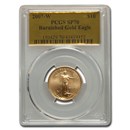 2007-W 1/4 oz Burnished Amer. Gold Eagle SP-70 PCGS (Gold Foil)