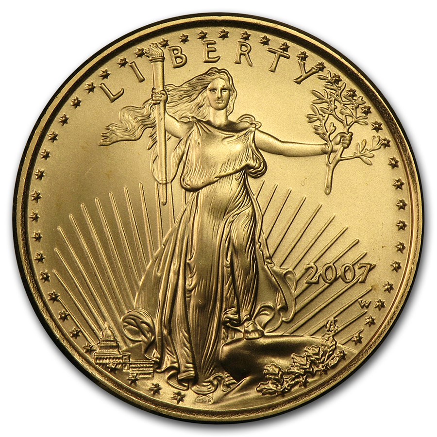 2007-W 1/4 oz Burnished American Gold Eagle (Capsule Only)