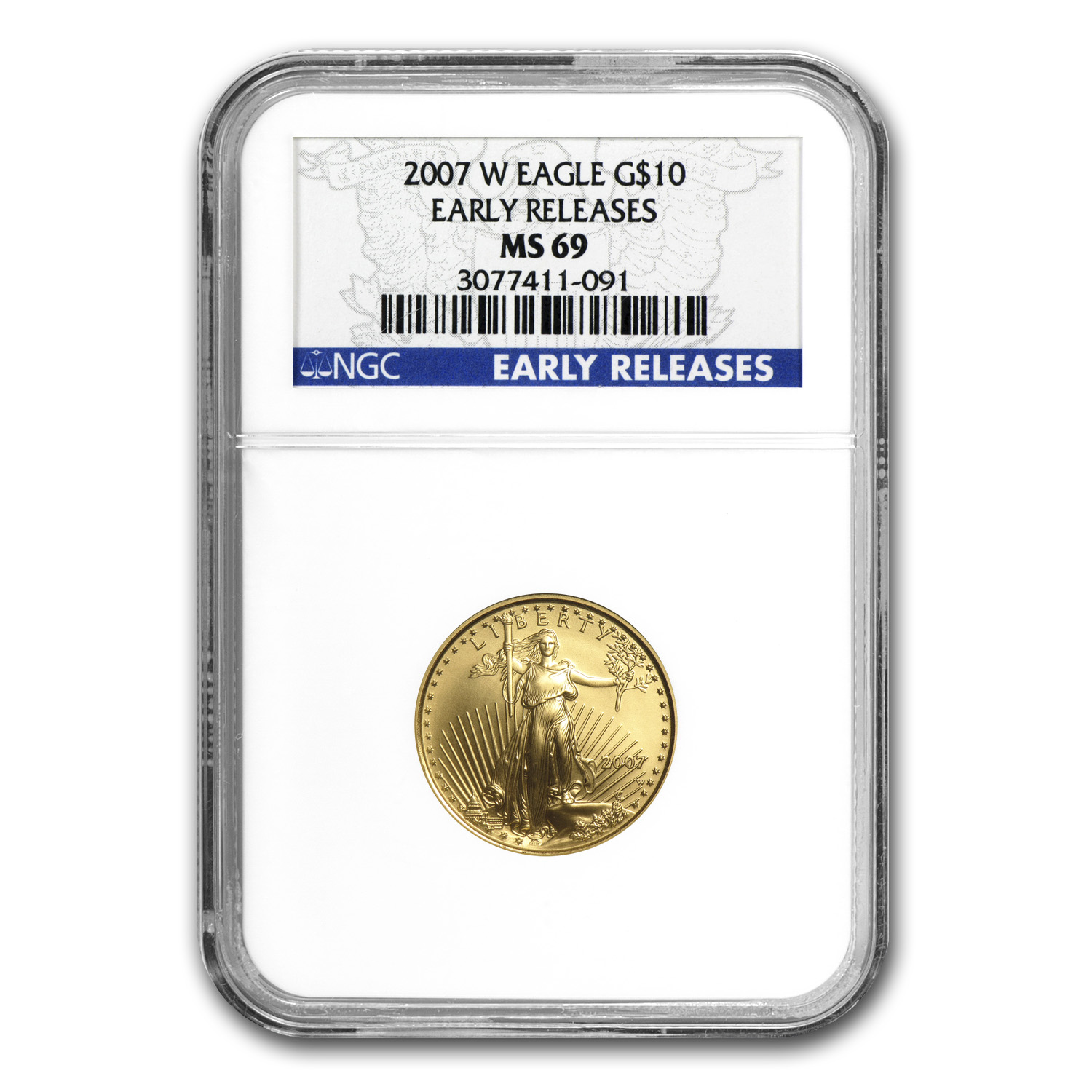 American Eagle MS 69 Graded 2007 Silver Bullion Coins for