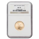 2007-W 1/4 oz Burnished American Gold Eagle MS-70 NGC 2007-W 1/4 oz Burnished American Gold Eagle MS-70 NGC