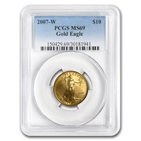 2007-W 1/4 oz Burnished American Gold Eagle MS/SP-69 PCGS