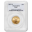 2007-W 1/4 oz Burnished American Gold Eagle MS/SP-70 PCGS