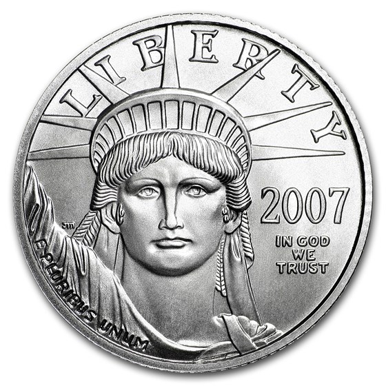 2007-W 1/4 oz Burnished American Platinum Eagle (w/Box & COA)