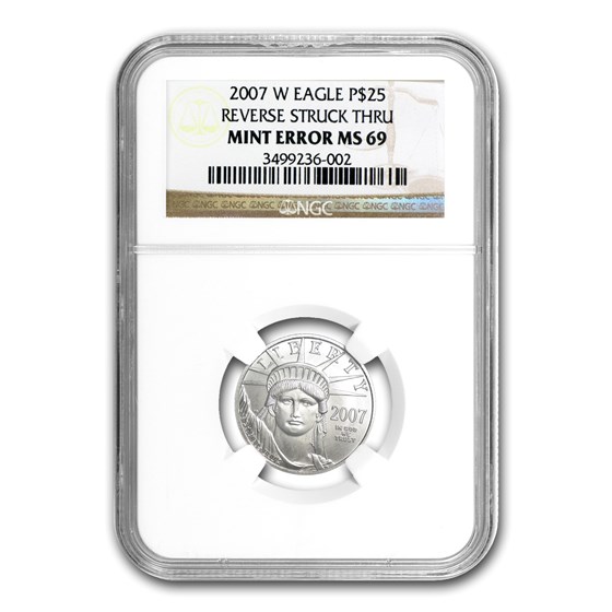 2007-W 1/4 oz Burnished Platinum Eagle MS-69 NGC (Mint Error) 2007-W 1/4 oz Burnished Platinum Eagle MS-69 NGC (Mint Error)