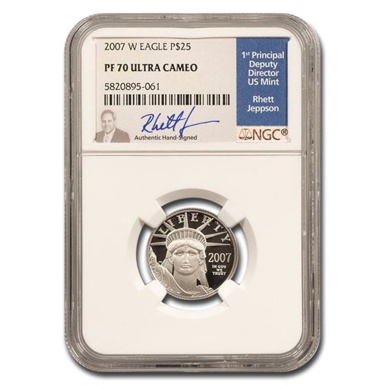 2007-W 1/4 oz Proof American Platinum Eagle PF-70 NGC (Jeppson) 2007-W 1/4 oz Proof American Platinum Eagle PF-70 NGC (Jeppson)