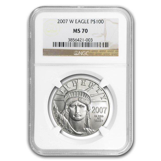 2007-W 1 oz Burnished American Platinum Eagle MS-70 NGC 2007-W 1 oz Burnished American Platinum Eagle MS-70 NGC