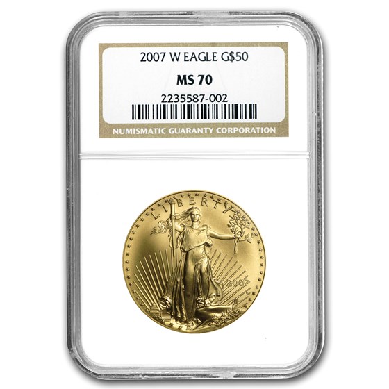 2007-W 1 oz Burnished Gold Eagle MS-70 NGC 2007-W 1 oz Burnished Gold Eagle MS-70 NGC