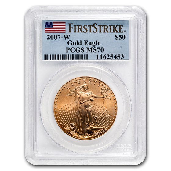 2007-W 1 oz Burnished Gold Eagle MS-70 PCGS (FirstStrike®) 2007-W 1 oz Burnished Gold Eagle MS-70 PCGS (FirstStrike®)