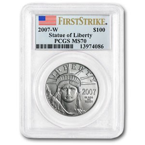 2007-W 1 oz Burnished Platinum American Eagle MS-70 PCGS (FS) 2007-W 1 oz Burnished Platinum American Eagle MS-70 PCGS (FS)