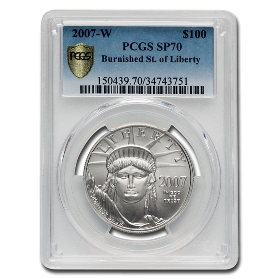 2007-W 1 oz Burnished Platinum Eagle SP-70 PCGS 2007-W 1 oz Burnished Platinum Eagle SP-70 PCGS