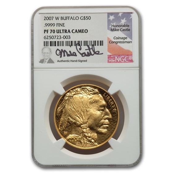 2007-W 1 oz Proof Gold Buffalo PF-70 NGC (Mike Castle) 2007-W 1 oz Proof Gold Buffalo PF-70 NGC (Mike Castle)