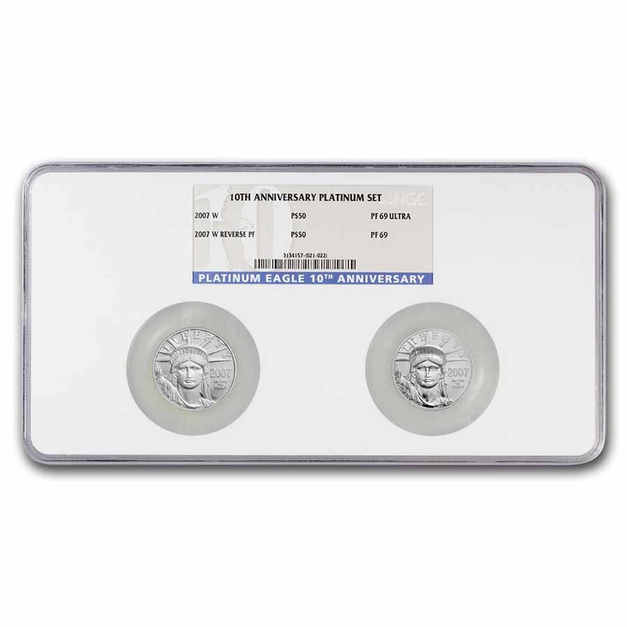 2007-W 2-Coin Proof Platinum Eagle Set PF-69 NGC (Uniholder)