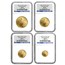 2007-W 4-Coin Burnished American Gold Eagle Set MS-70 NGC (ER)