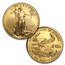 2007-W 4-Coin Burnished American Gold Eagle Set (w/Box & COA)