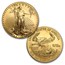 2007-W 4-Coin Burnished American Gold Eagle Set (w/Box & COA)
