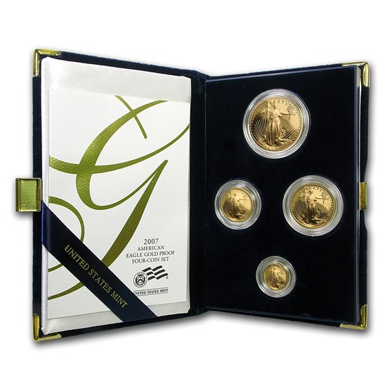 2007-W 4-Coin Proof American Gold Eagle Set (w/Box & COA) 2007-W 4-Coin Proof American Gold Eagle Set (w/Box & COA)