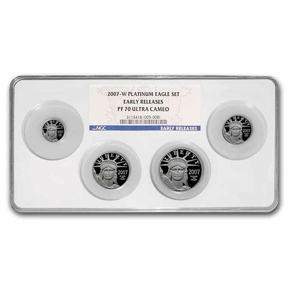 2007-W 4-Coin Proof American Platinum Eagle Set PF-70 NGC (ER) 2007-W 4-Coin Proof American Platinum Eagle Set PF-70 NGC (ER)