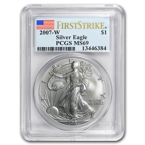 2007-W Burnished American Silver Eagle MS-69 PCGS (FS) 2007-W Burnished American Silver Eagle MS-69 PCGS (FS)