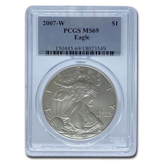 2007-W Burnished American Silver Eagle SP-69 PCGS 2007-W Burnished American Silver Eagle SP-69 PCGS