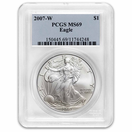 2007-W Burnished American Silver Eagle SP-69 PCGS 2007-W Burnished American Silver Eagle SP-69 PCGS
