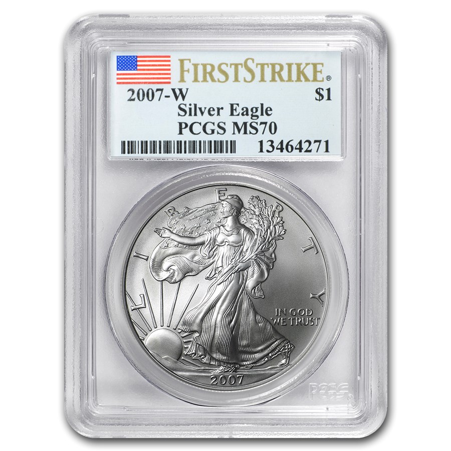 2007-W Burnished American Silver Eagle SP/MS-70 PCGS (FS)