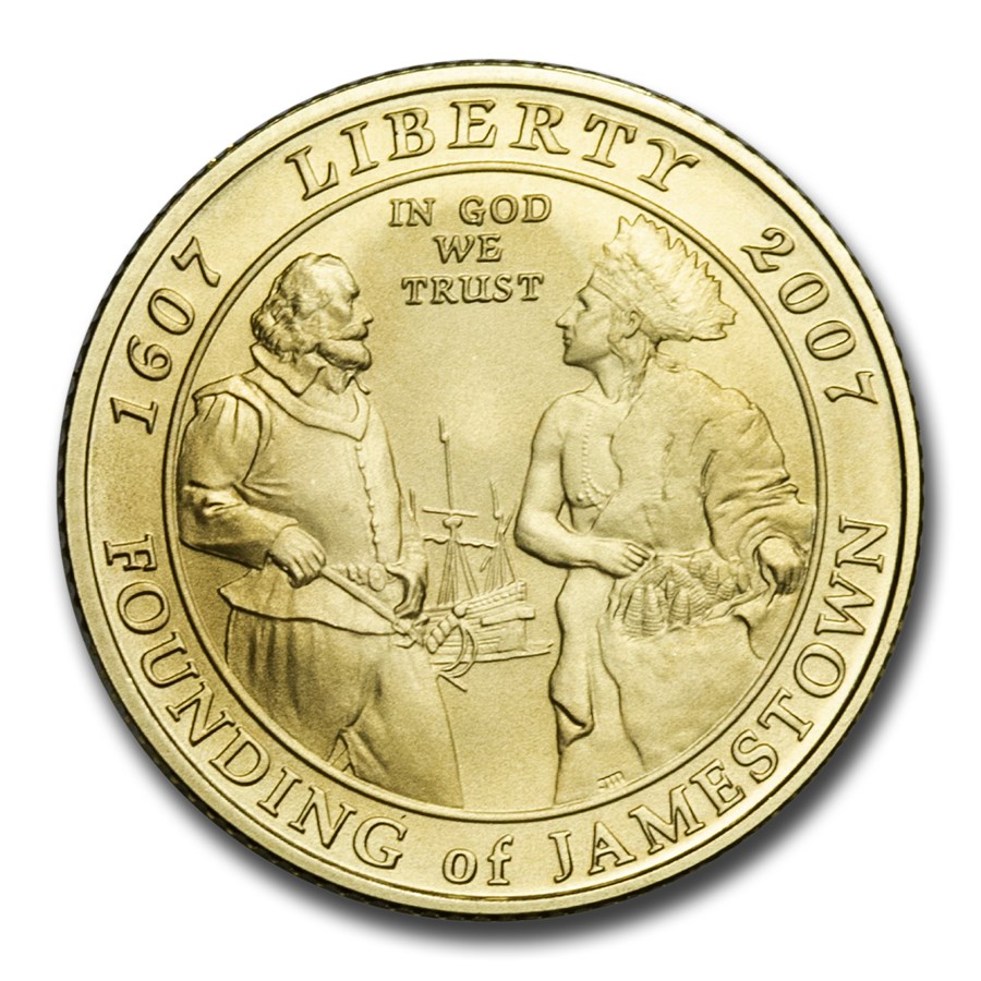 2007-W Gold $5 Commem Jamestown BU (Capsule Only)
