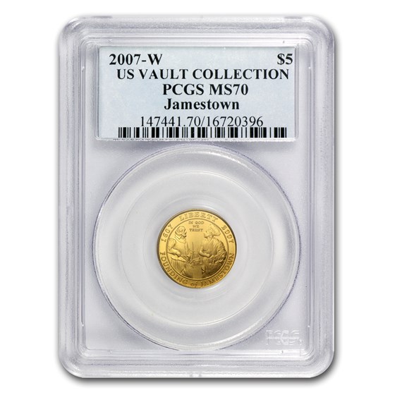 2007-W Gold $5 Commem Jamestown MS-70 PCGS 2007-W Gold $5 Commem Jamestown MS-70 PCGS
