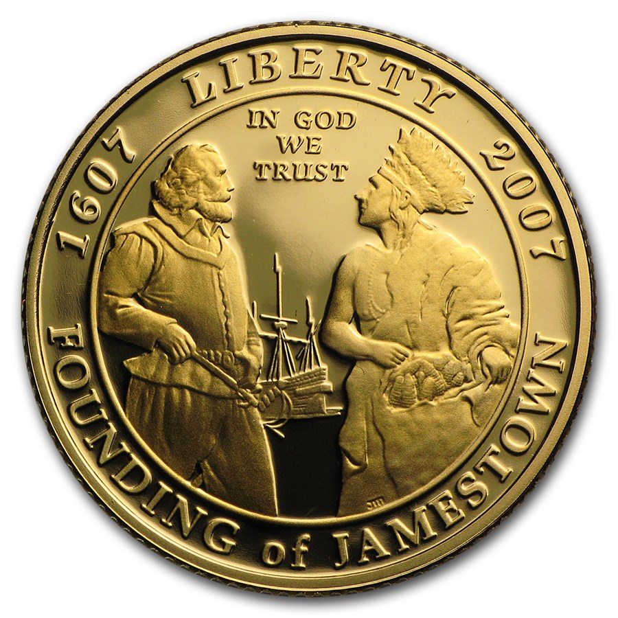2007-W Gold $5 Commem Jamestown Proof (w/Box & COA)