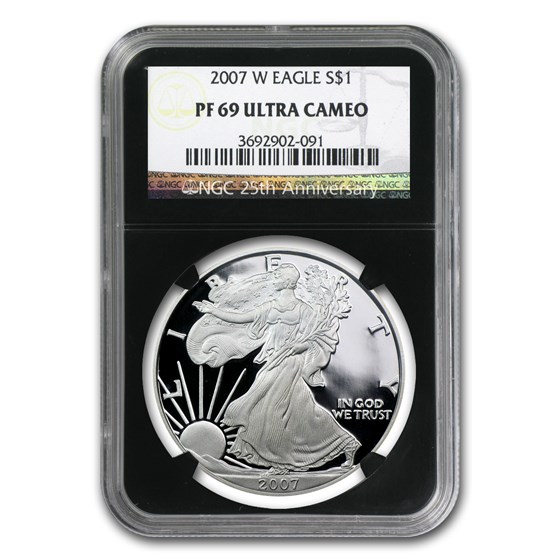 2007-W Proof American Silver Eagle PF-69 NGC (Retro Black Insert) 2007-W Proof American Silver Eagle PF-69 NGC (Retro Black Insert)