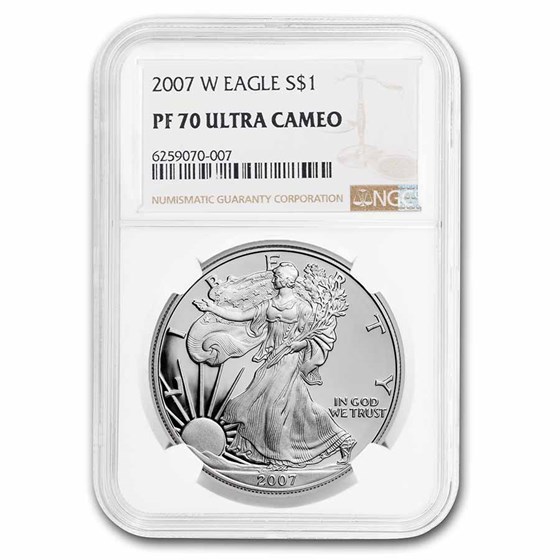 2007-W Proof Silver American Eagle PF-70 NGC 2007-W Proof Silver American Eagle PF-70 NGC