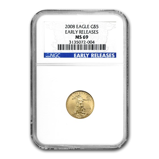 2008 1/10 oz American Gold Eagle MS-69 NGC (Early Releases) 2008 1/10 oz American Gold Eagle MS-69 NGC (Early Releases)