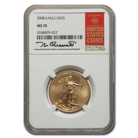 2008 1/2 oz American Gold Eagle MS-70 NGC (Bressett) 2008 1/2 oz American Gold Eagle MS-70 NGC (Bressett)