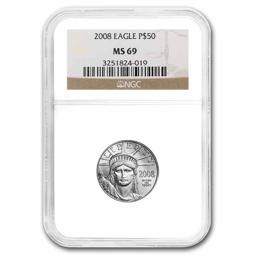 2008 1/2 oz American Platinum Eagle MS-69 NGC