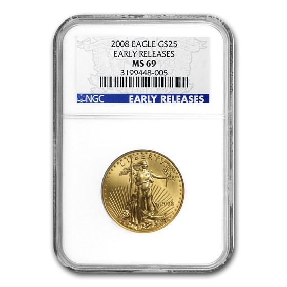 2008 1/2 oz Gold American Eagle MS-69 NGC (Early Releases) 2008 1/2 oz Gold American Eagle MS-69 NGC (Early Releases)