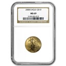 2008 1/4 oz American Gold Eagle MS-69 NGC