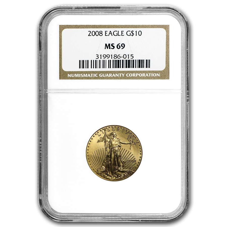 2008 1/4 oz American Gold Eagle MS-69 NGC