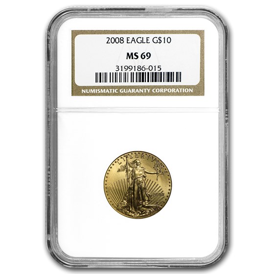 2008 1/4 oz American Gold Eagle MS-69 NGC 2008 1/4 oz American Gold Eagle MS-69 NGC