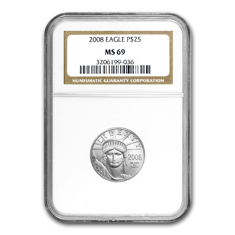 2008 1/4 oz American Platinum Eagle MS-69 NGC