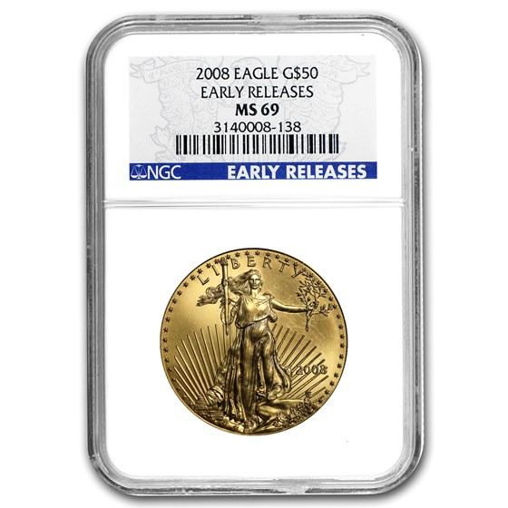 2008 1 oz American Gold Eagle MS-69 NGC (Early Releases) 2008 1 oz American Gold Eagle MS-69 NGC (Early Releases)