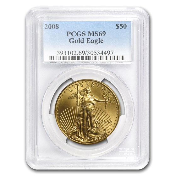2008 1 oz American Gold Eagle MS-69 PCGS 2008 1 oz American Gold Eagle MS-69 PCGS