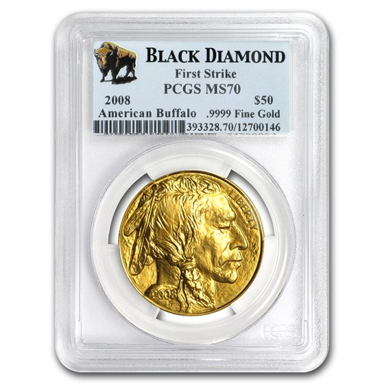 2008 1 oz Gold Buffalo MS-70 PCGS (FS, Black Diamond) 2008 1 oz Gold Buffalo MS-70 PCGS (FS, Black Diamond)
