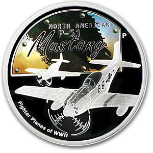 2008 1 oz Proof Silver P-51 Mustang Fighter Planes of WWII 2008 1 oz Proof Silver P-51 Mustang Fighter Planes of WWII