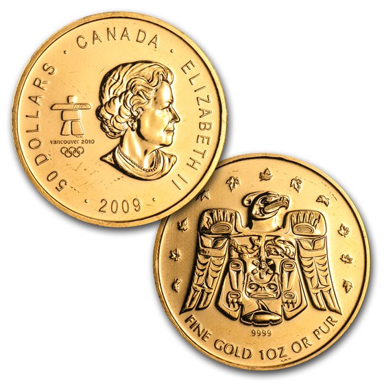 2008-2010 Canada 3-Coin Gold Maple Leaf Vancouver Olympics Set