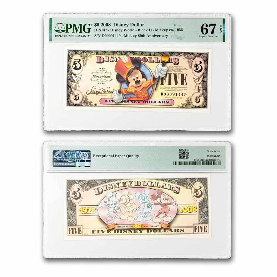 2008 $5.00 (D) Bandleader Mickey CU-67 EPQ PMG (DIS#147)