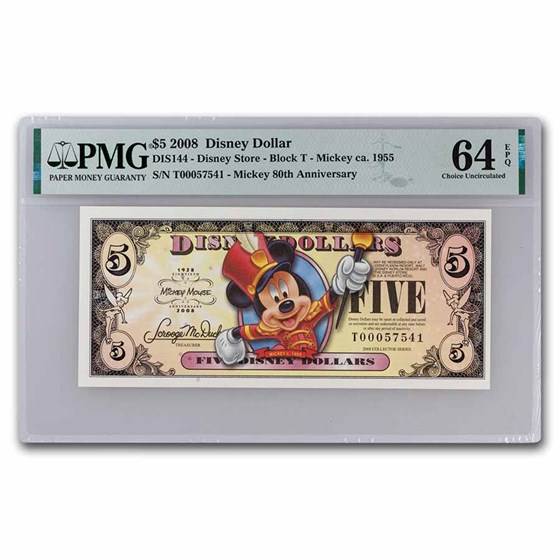 2008 $5.00 (T) Bandleader Mickey CU-64 EPQ PMG (DIS#144)
