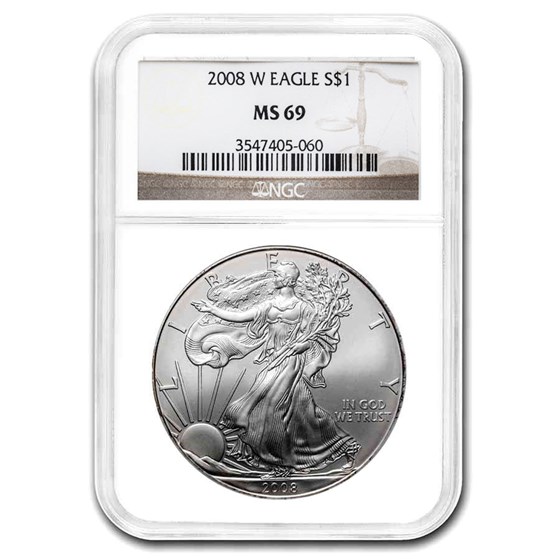 2008 American Silver Eagle MS-69 NGC 2008 American Silver Eagle MS-69 NGC