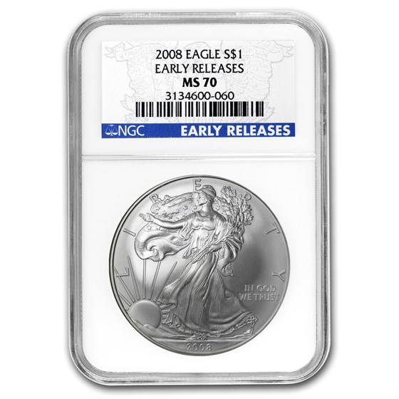2008 American Silver Eagle MS-70 NGC (Early Releases) 2008 American Silver Eagle MS-70 NGC (Early Releases)